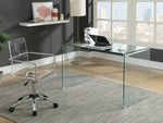 Highsmith Modern Clear Tempered Glass Writing Desk