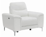 Largo White Leather/Vinyl Power Recliner