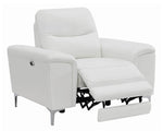 Largo White Leather/Vinyl Power Recliner