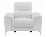 Largo White Leather/Vinyl Power Recliner