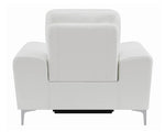 Largo White Leather/Vinyl Power Recliner