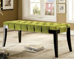 Milany Contemporary Green Flannelette Bench