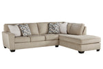 Decelle 2-Pc Putty Chenille RAF Sectional (Oversized)