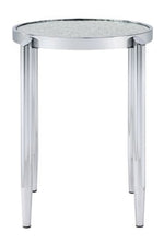 Abbe Glass/Chrome Metal End Table