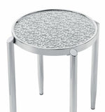 Abbe Glass/Chrome Metal End Table