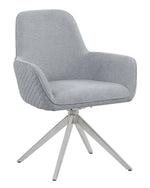 Abby Light Grey Fabric/Chrome Finish Metal Arm Chair