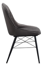 Abraham 2 Gray Fabric/Black Metal Side Chairs