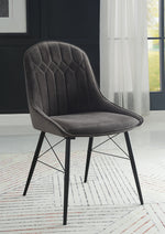 Abraham 2 Gray Fabric/Black Metal Side Chairs