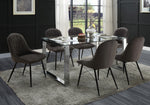 Abraham 2 Gray Fabric/Black Metal Side Chairs