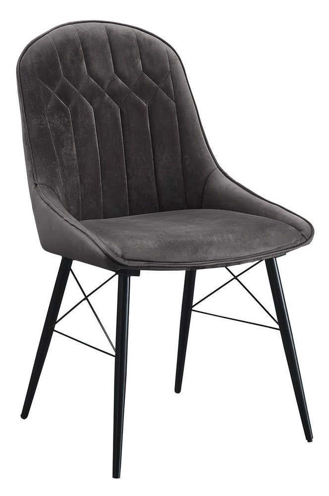 Abraham 2 Gray Fabric/Black Metal Side Chairs