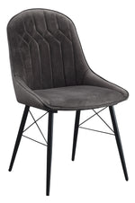 Abraham 2 Gray Fabric/Black Metal Side Chairs