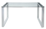 Abraham Clear Glass/Chrome Metal Rectangular Dining Table