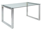 Abraham Clear Glass/Chrome Metal Rectangular Dining Table