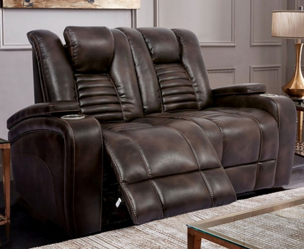 Abrielle Dark Brown Power Recliner Loveseat