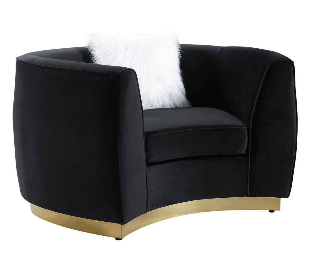 Achelle Glam Black Velvet Chair