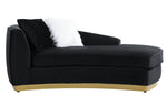 Achelle Glam Black Velvet Chaise