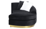 Achelle Glam Black Velvet Chaise