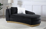 Achelle Glam Black Velvet Chaise