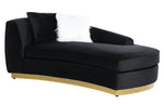 Achelle Glam Black Velvet Chaise