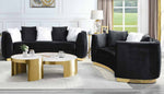 Achelle Glam Black Velvet Loveseat