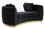 Achelle Glam Black Velvet Loveseat