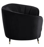 Achim Black Velvet Channel Tufted Sofa (Oversized)