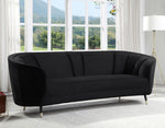 Achim Black Velvet Channel Tufted Sofa (Oversized)