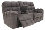 Acieona Slate Chenille Double Manual Recliner Loveseat