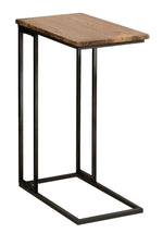 Adalynn Antiqued Brown Wood/Gunmetal Metal Snack Table