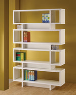 Adele Contemporary White Wood Open Bookcase