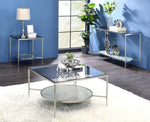 Adelrik Glass/Chrome Metal End Table with Shelf