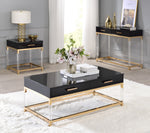 Adiel Black Metal/Gold Metal Console Table