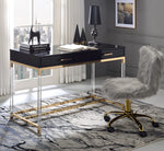 Adiel Black Wood/Gold Metal Office Desk