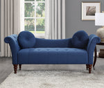 Adira Blue Fabric Tufted Settee