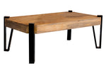 Aegle Natural Mango Wood/Matte Black Metal Coffee Table