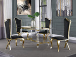 Aenor 5-Pc Black Velvet Dining Table Set