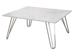 Aerin White Faux Marble/Chrome Finish Metal Coffee Table