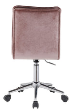 Aestris Pink Velvet/Metal Swivel Office Chair