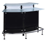 Afina Contemporary Frosted Glass/Black Acrylic Bar Unit