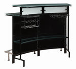 Afina Contemporary Frosted Glass/Black Acrylic Bar Unit