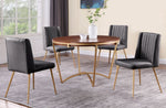 Agata 2 Grey Velvet/Metal Side Chairs