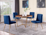 Agata 5-Pc Navy Blue/Brown Dining Table Set