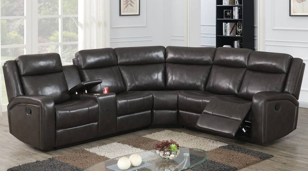 Agatha 3-Pc Dark Brown Power Recliner Sectional Sofa