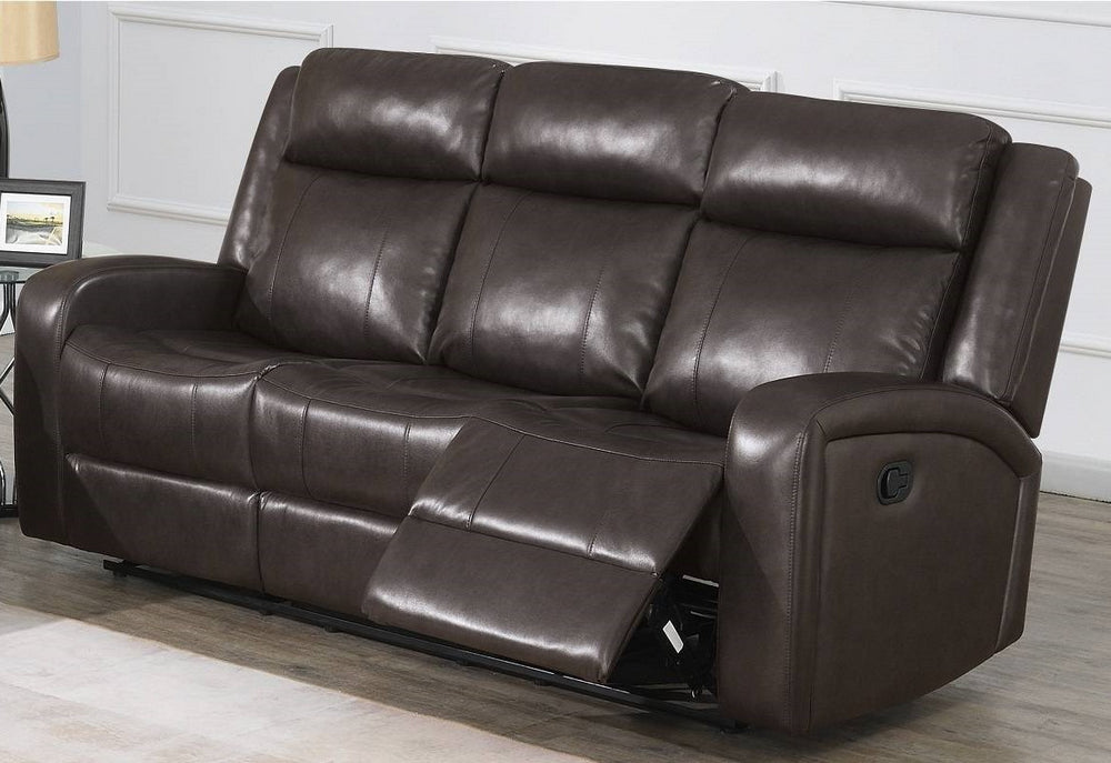 Agatha Dark Brown Gel Leatherette Manual Recliner Sofa