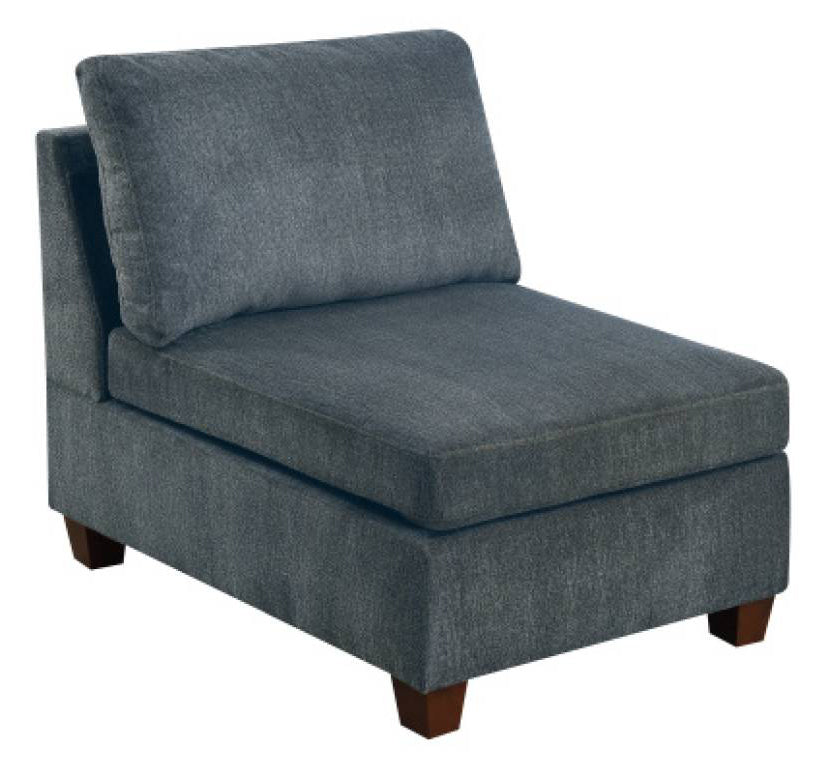 Agnes Grey Chenille Armless Chair