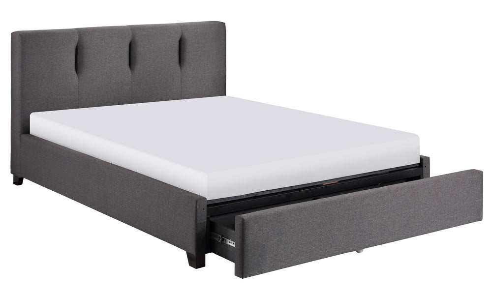 Aitana Graphite Fabric Cal King Bed with Storage