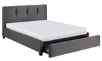 Aitana Graphite Fabric Cal King Bed with Storage