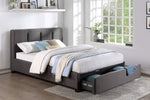 Aitana Graphite Fabric Cal King Bed with Storage