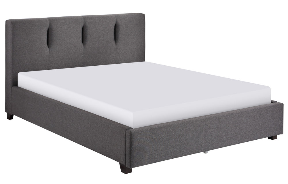 Aitana Graphite Fabric King Platform Bed