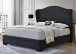 Akira Dark Gray Linen Fabric Cal King Platform Bed